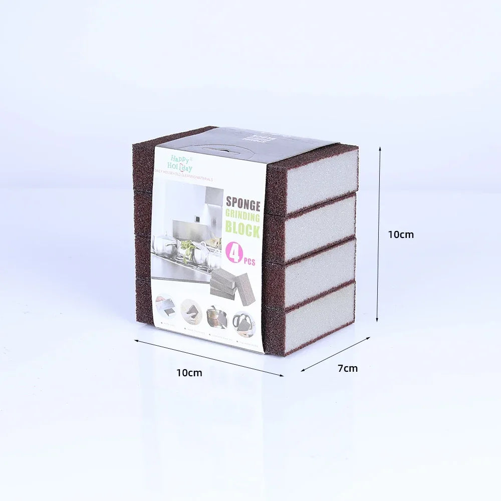 Kitchen Cleaning Brush Cleaner, 4Pcs Carborundum Sponge To Remove Dirt and Rust, Kitchen Accessories