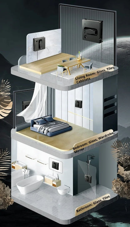 Window Cleaning Robot Battery-Four Spray Heads,Automatic Window Cleaner,Smart Home For Clean Glass,Home,Tile To Clean Tiles