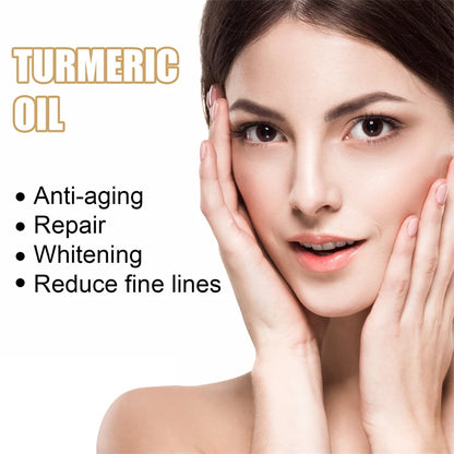Turmeric Face Serum Shrink Pore Essence Repair Melanin Brighten Moisturizing Nourish Cur-cumin Oil Fade Dark Spot Skin Care