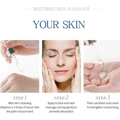 Hyaluronic acid facial serum, a natural moisturizing factor, can retain moisture for a long time,keep skin hydrated,elastic