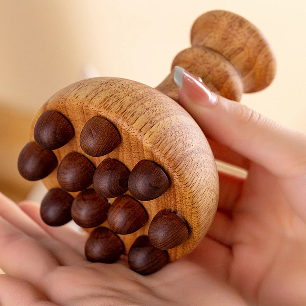Therapy Massage Tools | Wooden Mushroom Massager | Lymphatic Drainage Massager Wood | Maderoterapia kit |Meridian Pressure Brush
