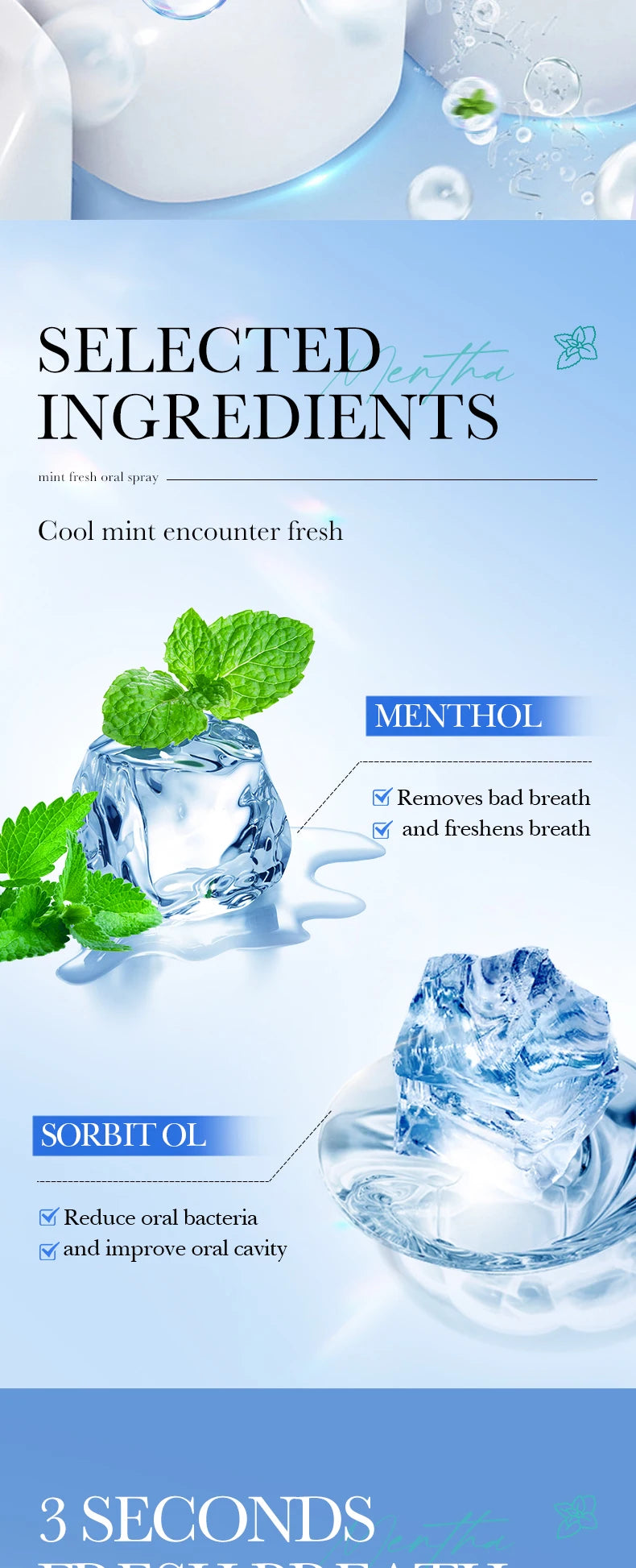 18ML Lemon Oral Fresh Mouth Spray Fresh Breath Eliminate Bad Breath Spray Deodorant Persistent Protable Fragrance No Alcohol