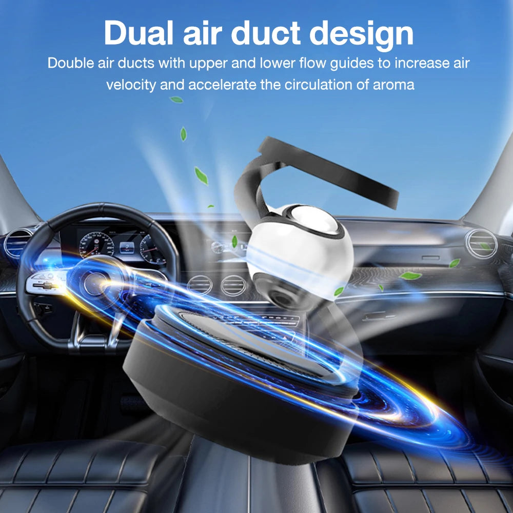 Solar Car Air Freshener Automatic Rotation Dashboard Fragrance Car Perfume Deodorant Oil Diffuser Auto Interiors Accessories