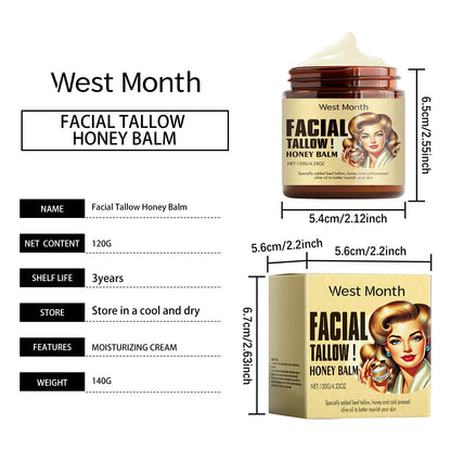Tallow And Honey Moisturizing Cream For Dry Skin Deep Hydration Nourishing Cream For Soft Smooth Skin Care