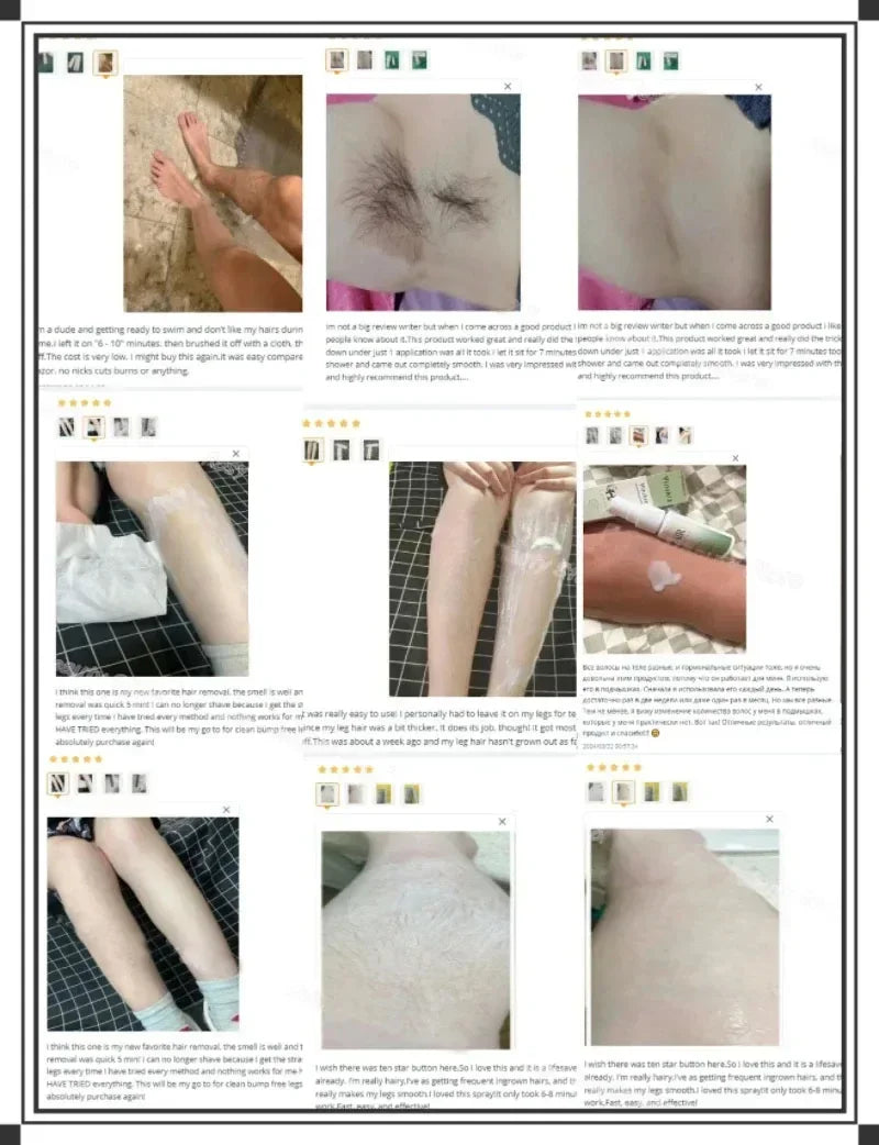 2 Minutes Fast Hair Removal Spray Painless Hair Growth Inhibitor Arm Armpit Leg Permanent Depilatory for Men Women Repair Care