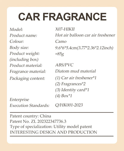 Hot air balloon bear car air freshener hanging accessories perfume fragrance diffuser decoration rearview mirror pendant hanger