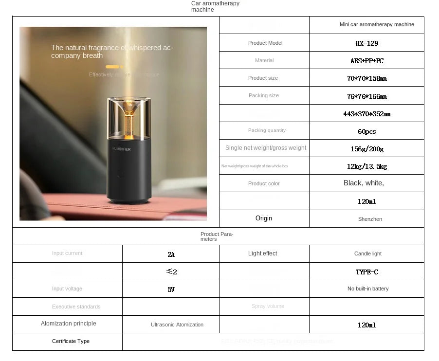 Cross-Border Home Aromatherapy Machine USB Desktop Automatic Fragrance Air Hydration Small Humidifier Artificial Flame Diffuser