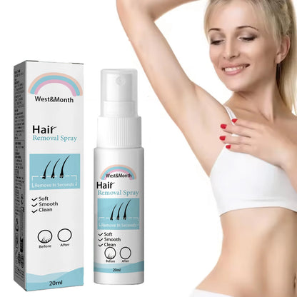 Hair Removal Spray Hair Growth Inhibitor Natural Painless Depilatory Spray Body Armpit Private Parts Hair Remover for Smooth Ski