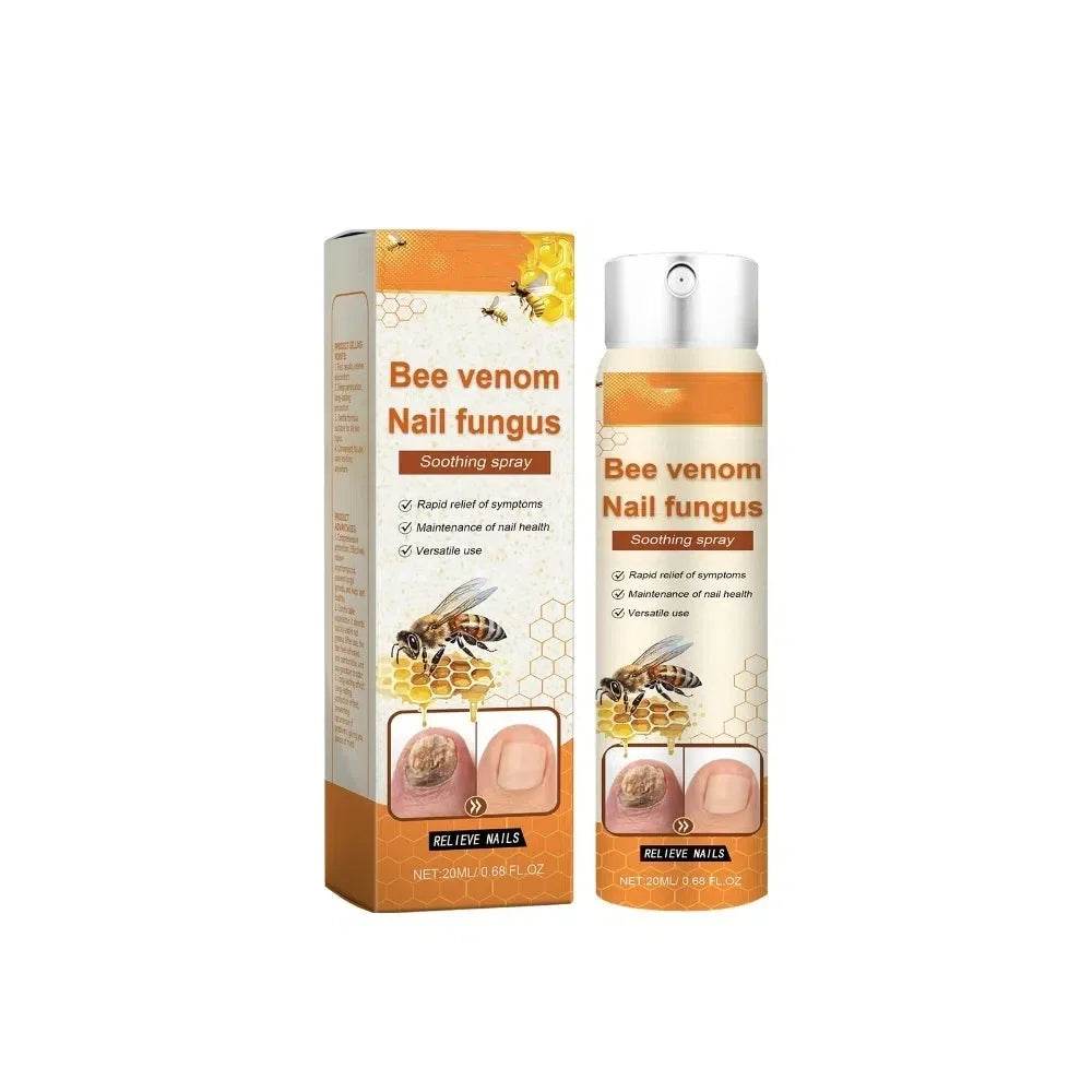 Bee Venom Nail Soothing Spray Nail Growth Spray Bee Venom Nail Treatment Cleaning Spray for Hand Foot Nails Hongos Uñas Pies