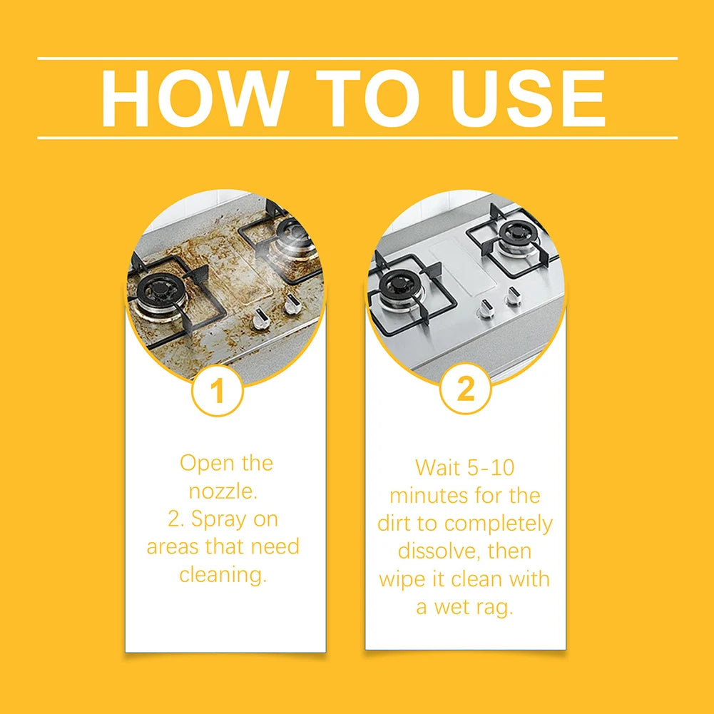 100ml Heavy Oil Cleaner Kitchen Oil Stain Powerful Degreaser Oil Stains Remover Cleaning Grills Oven Home Cooktop Cleaning Spray