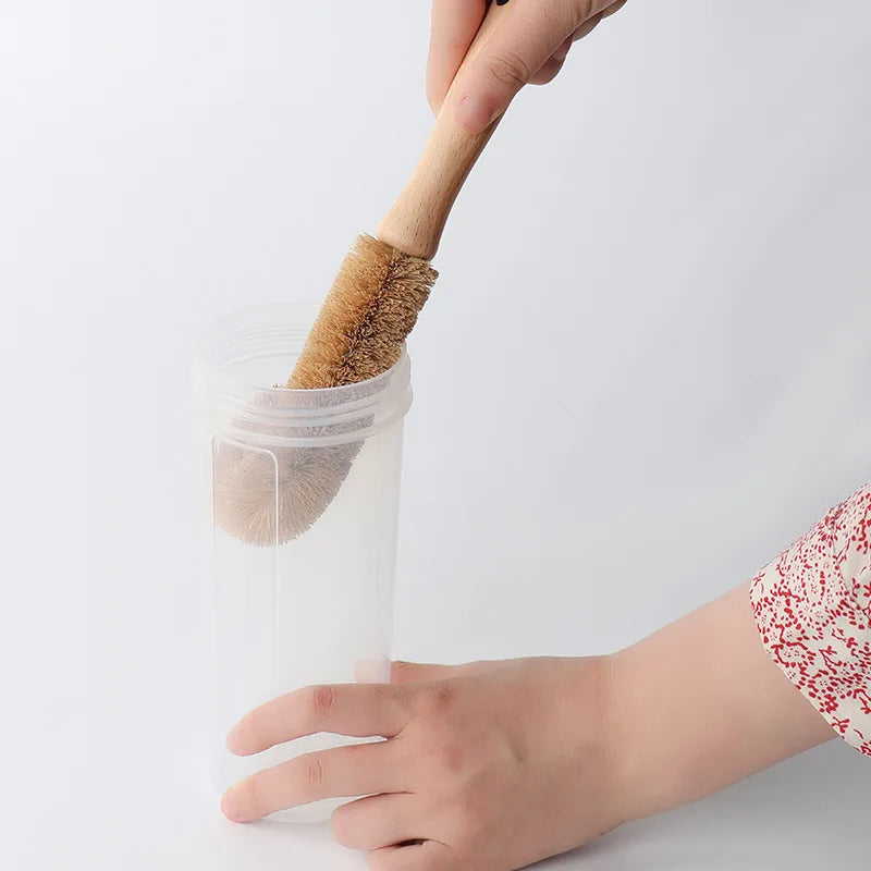 Kitchen Sink Cleaning Brush Natural Coir Brush Glass Cup Brush Non-stick Skillet Brush Dish Washing Bottle Cleaner