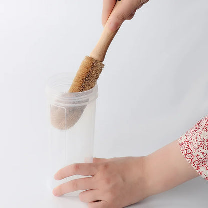 Kitchen Sink Cleaning Brush Natural Coir Brush Glass Cup Brush Non-stick Skillet Brush Dish Washing Bottle Cleaner