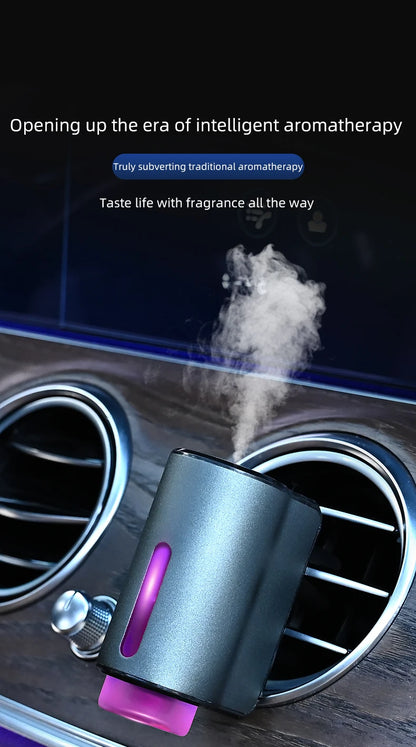 Car Air Freshener, Three Adjustable Modes Intelligent Car Aroma Diffuser, Rechargeable Car Aroma Diffuser, Black