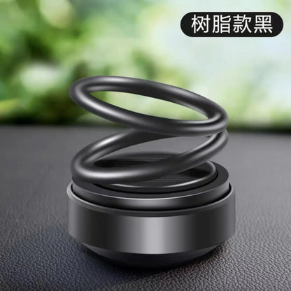 Car Air Freshener Solar Powered Double Ring Rotating Air Cleaner Automobile Interior Perfume Fragrance Diffuser Aromatherapy