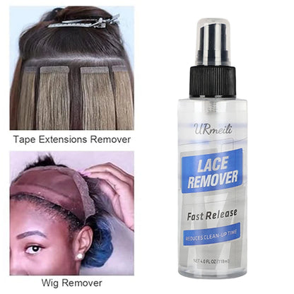 Hair Extensions & Adhesive Tape Remover Spray - Fast-Acting, Gentle, Non-Greasy Formula for Easy Cleaning