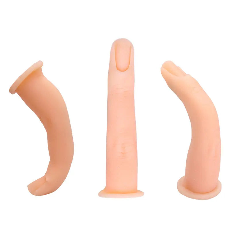 Nail Art Training Hand Soft Silicone Practice Fake Finger Nail With Joints Bendable False Fingernails Tips Manicure Accesories