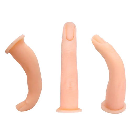 Nail Art Training Hand Soft Silicone Practice Fake Finger Nail With Joints Bendable False Fingernails Tips Manicure Accesories