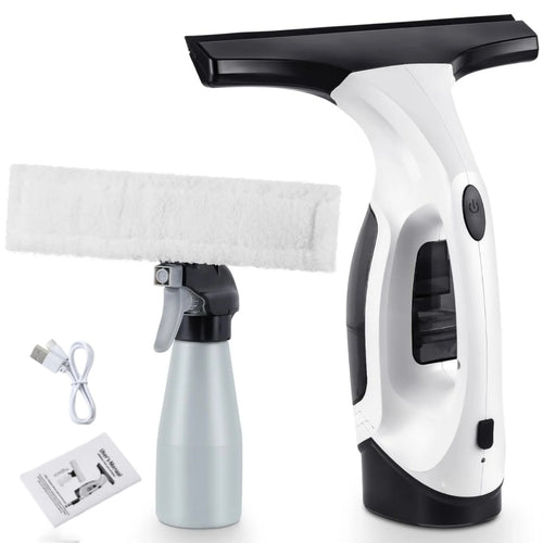 Cordless Window Vacuum Cleaner Rechargable 3-in-1 Spray/Clean/Suck Window Cleaning Tool Set for Showers Mirrors Tiles Home Use