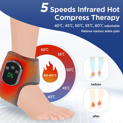 Electric foot massager vibrates and relaxes ankle massager warm and hot compress ankle brace joint sprain ankle brace relaxes mu