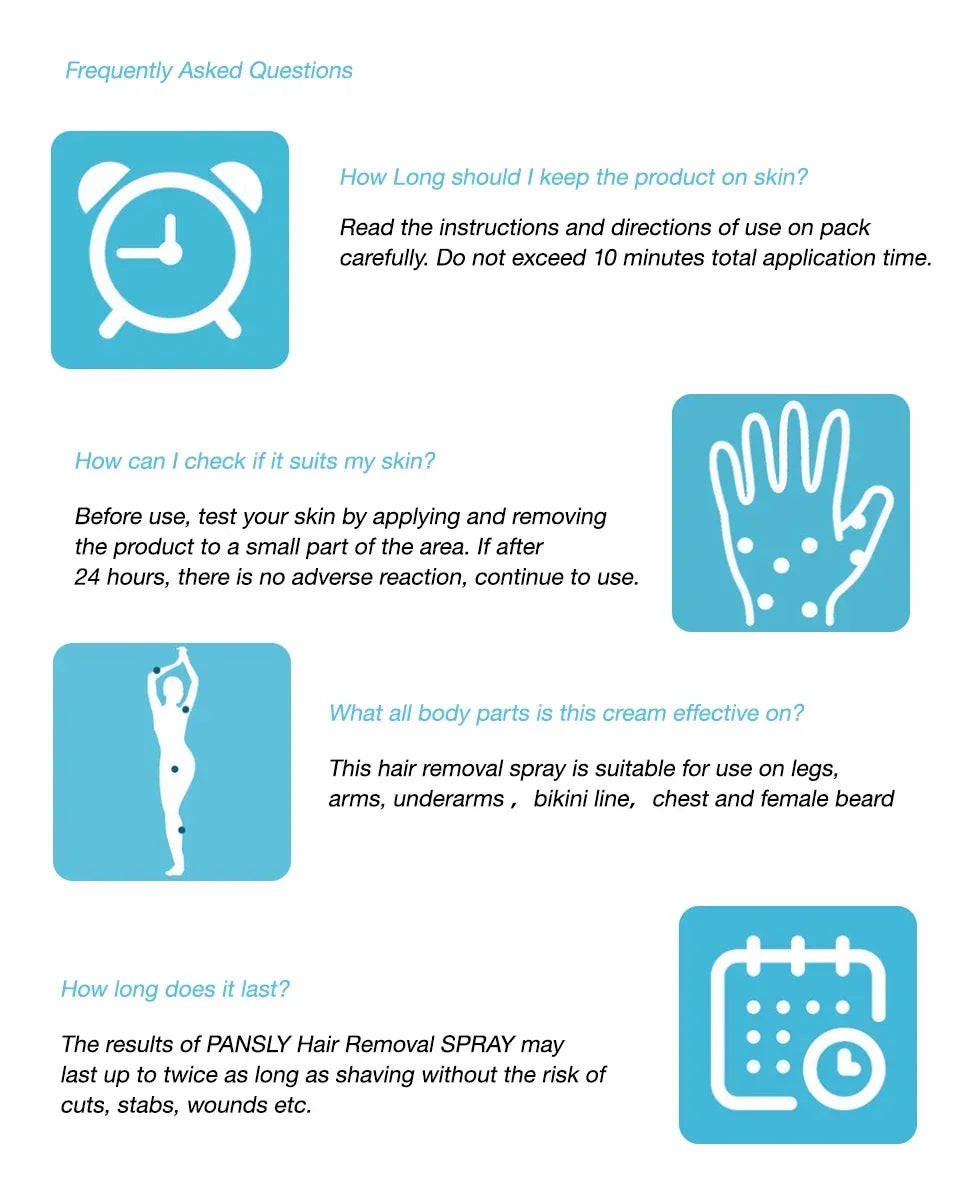 Hair Removal Spray Hair Growth Inhibitor Spray Painless Hair Reduction Permanently Inhibits Hair Growth Skin Silky Smooth 100ML