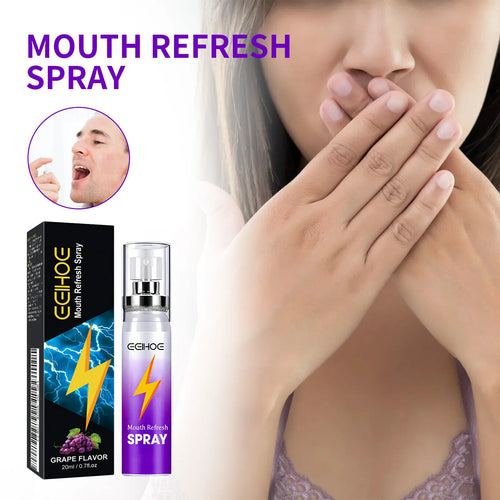 Mouth Freshener Spray Oral Spray Remove Bad Smoke Breath Long Lasting Sweet Fruity Grape Flavor Portable Kissing Cleaning Spray