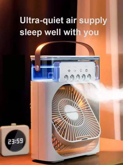 Home - Friendly Portable Fan Air Conditioner: 3 - in - 1 Design with Humidifier USB Electric LED Night Light