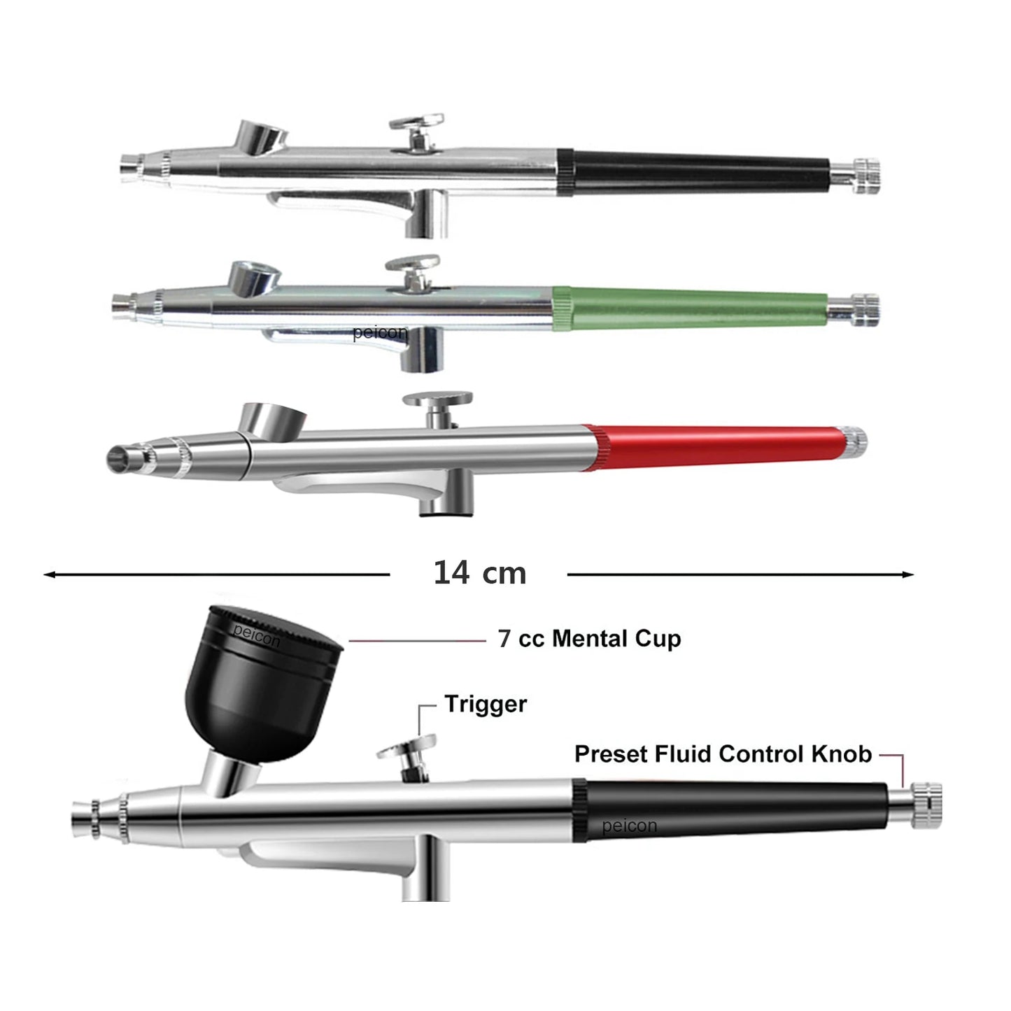 Airbrush Spray Gun for Painting Nails Modeling Crafts Cake Mini Spray Gun 0.3mm Nozzles Portable Airbrush Gun with Cleaning Kit