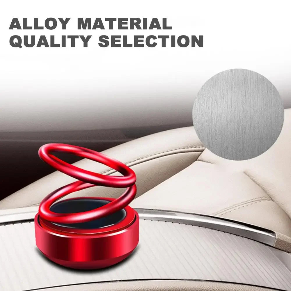 1PC Portable Kinetic Mini Car Air Freshener Solar Powered Double Ring Rotating Air Cleaner Perfume Fragrance Diffuser Decoration