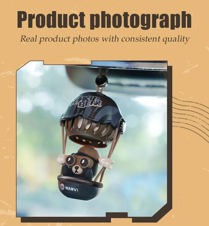Hot air balloon bear car air freshener hanging accessories perfume fragrance diffuser decoration rearview mirror pendant hanger