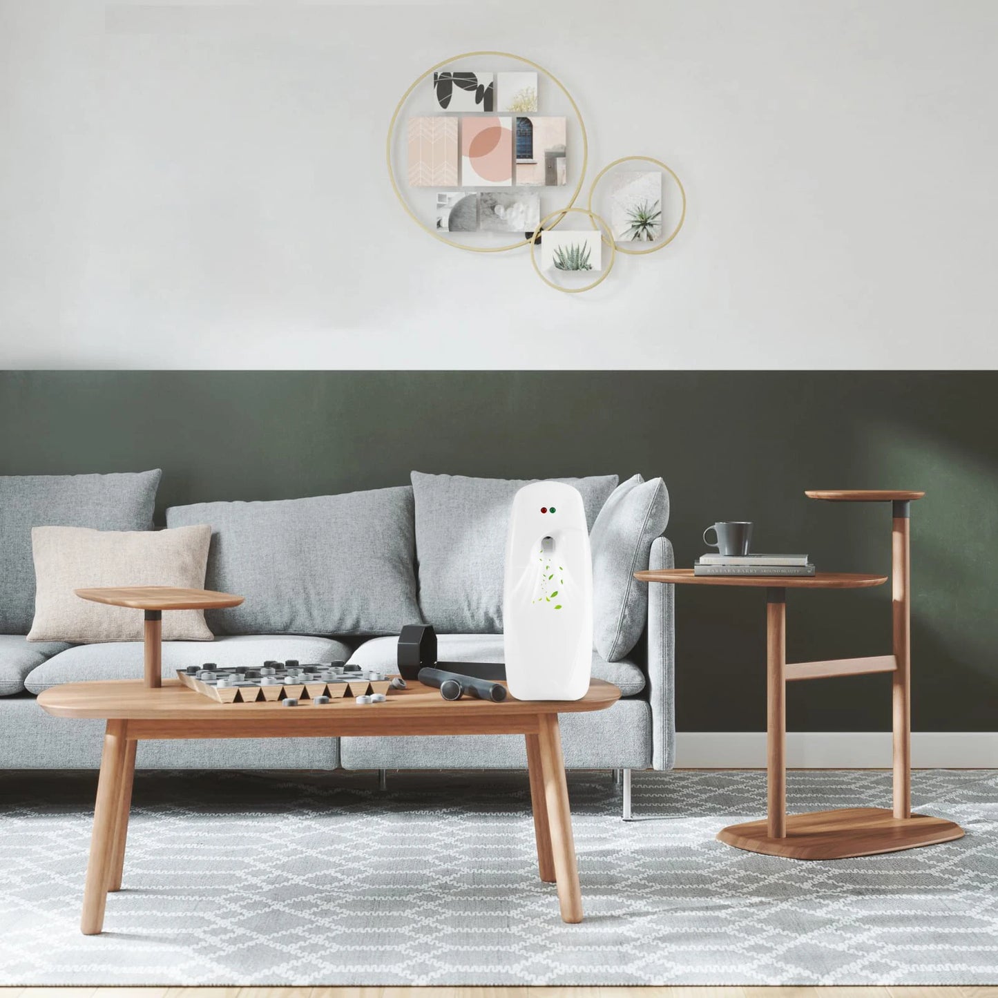 2Pcs Air Fresher Dispenser Wall-Mounted 300ML Liquid Automatic Perfume Spray WIth 3 Adjustable Mode for Home Fragrance Dispenser