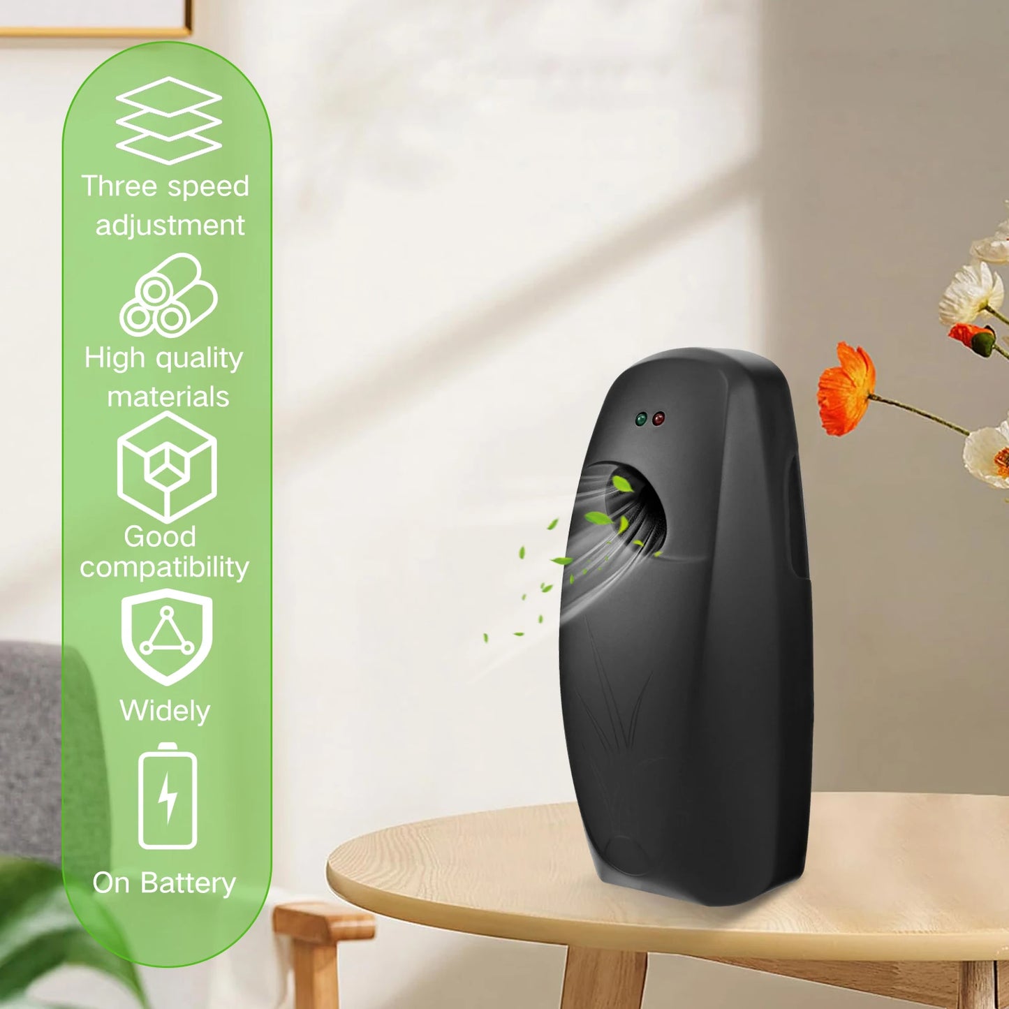 2Pcs Air Fresher Spray Dispenser Household Wall-mounted Automatic 3  Adjustable Mode  Aroma Diffuser Toilet Room Odor Eliminator