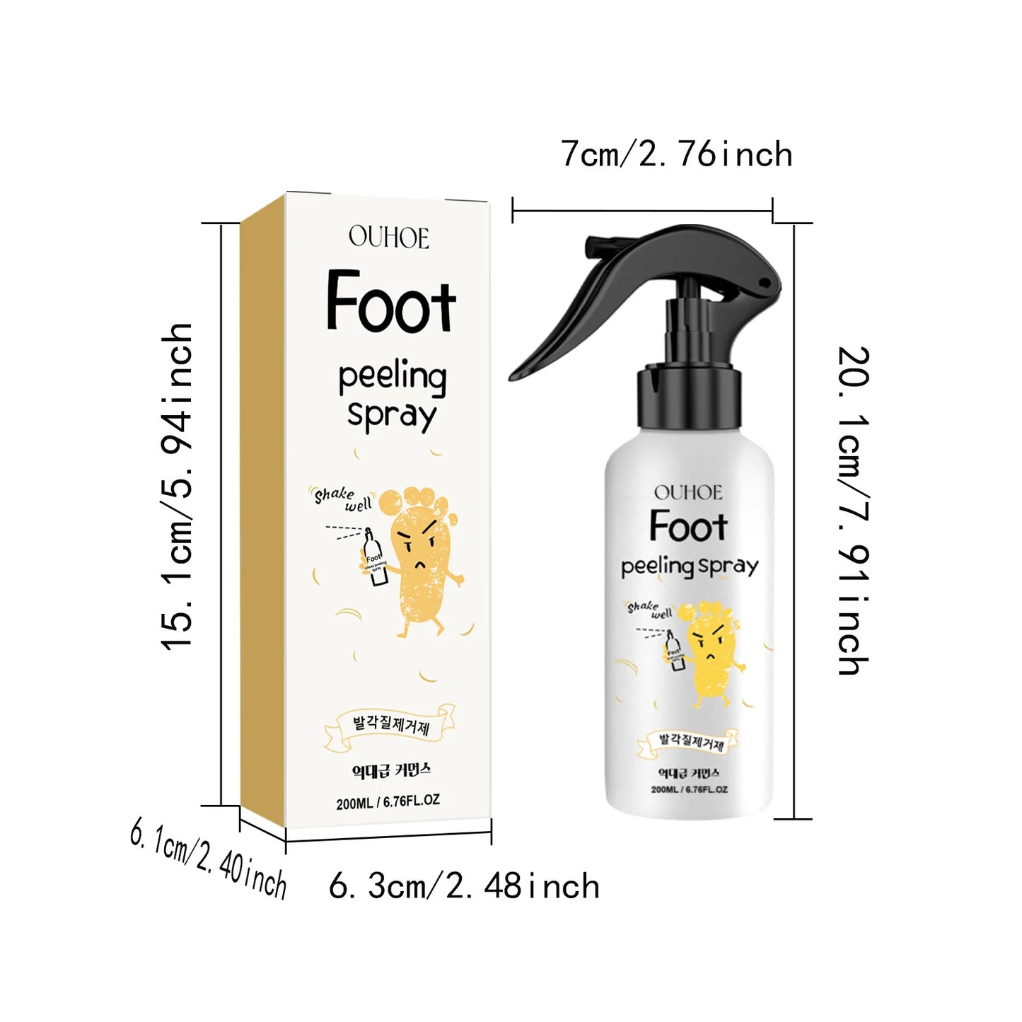 Foot Exfoliating Spray Repair Brightening Anti-Drying Crack Peeling Dead Skin Calluses Odor Removal Whitening Feet Care Liquid