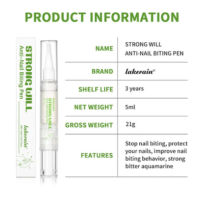 Strong Will Anti-Nail Biting Click Pen Stop Nail Biting Care Nails Improve Nail Biting Behavior Strong Bitter Aquamarine Pen
