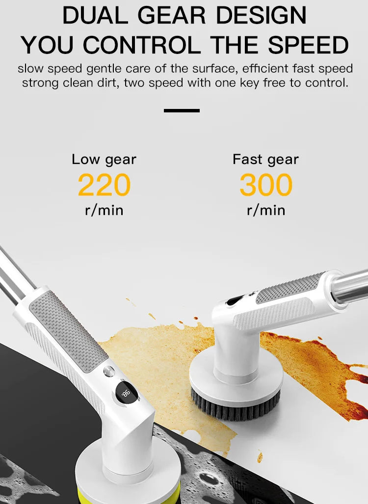 Kitchen Cleaning Tool USB 5 in 1 Cleaner Bathroom Bathtub Clean Brush Spin Scrubber Electric Cleaning Brush to Dishwashing Sink