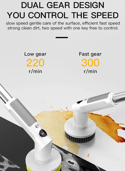 Kitchen Cleaning Tool USB 5 in 1 Cleaner Bathroom Bathtub Clean Brush Spin Scrubber Electric Cleaning Brush to Dishwashing Sink