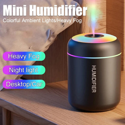 HOMFISHMini Air Humidifier Usb Aroma Diffuser Essential Oil Purifier Cool Mist Sprayer Car Home BedroomLED Desktop humidificador