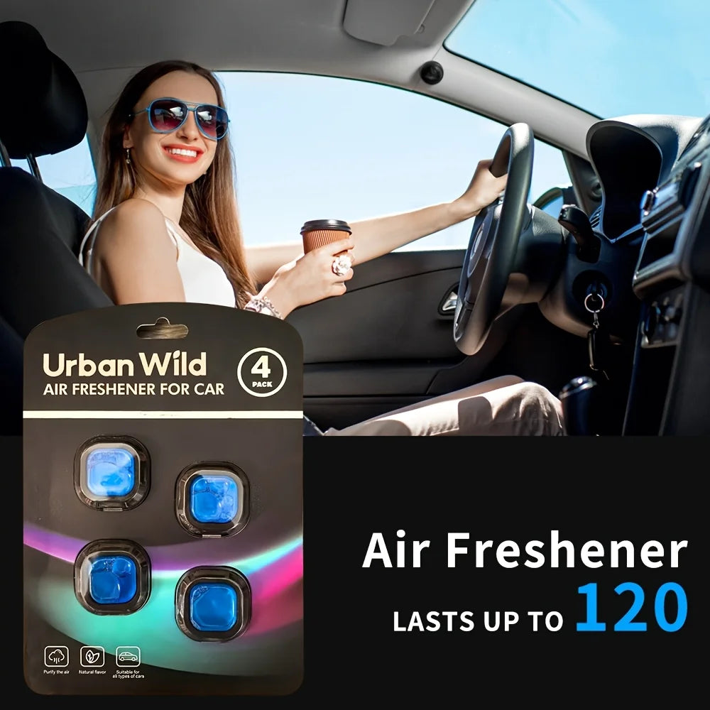 4 Pack Car Air Freshener Car Air Vent Freshener, Car Aroma Relax Long-lasting Fragrance Powerful Odor Eliminator