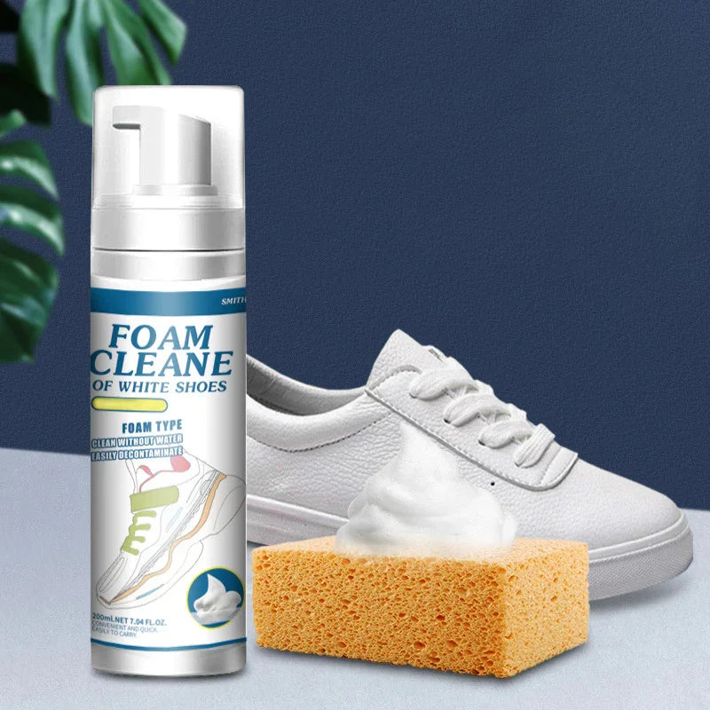 200ml Sneaker Cleaner Foam Cleaner for White Shoes, Boots, Canvas Cleaning Stain Remover Spray Removes Dirt Grime and Yellow