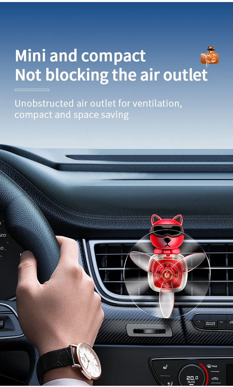 Car Air Outlet Fragrance Diffuser Conditioning Aromatherapy Perfume Clip Dog With Sunglasses Car Decoration Air Freshener