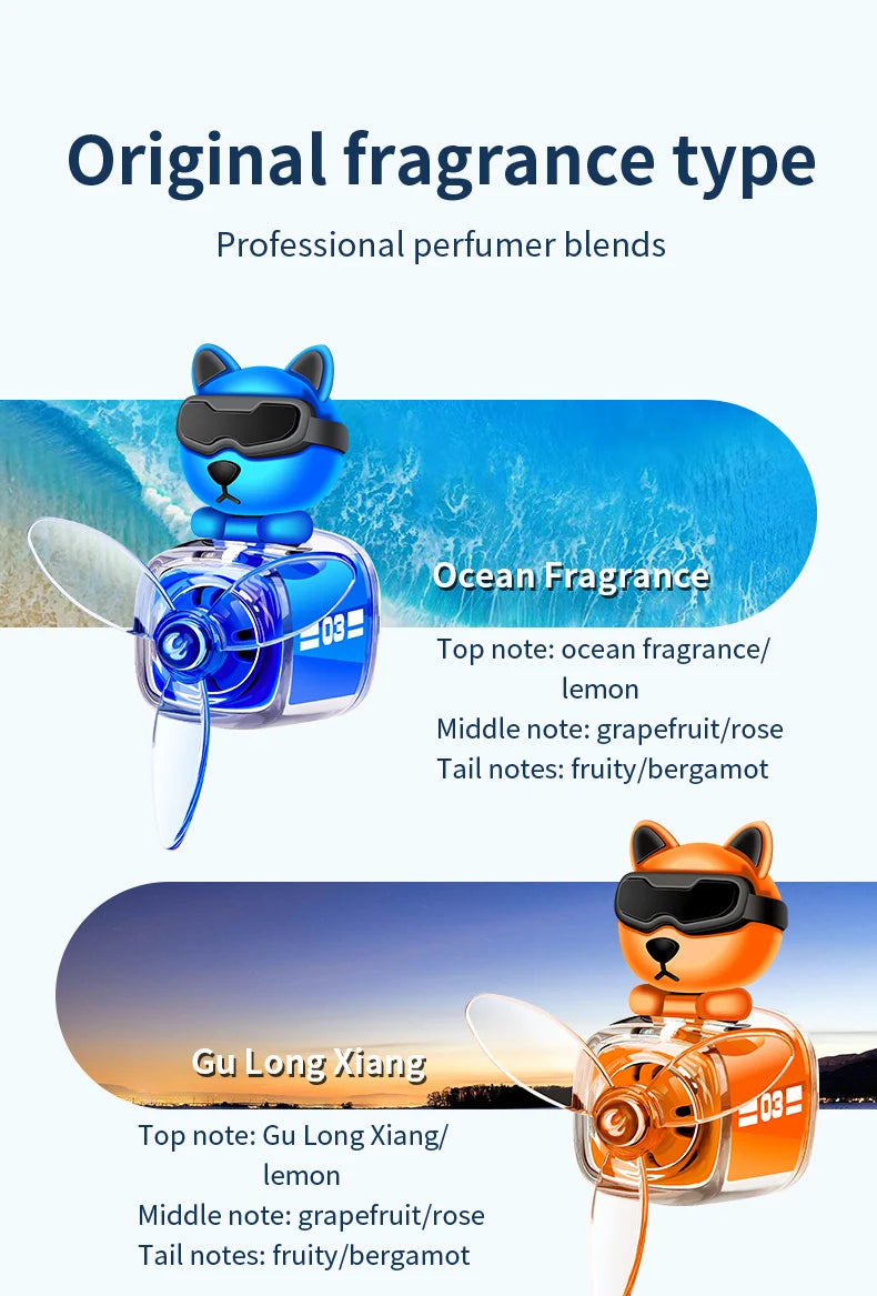 Car Air Outlet Fragrance Diffuser Conditioning Aromatherapy Perfume Clip Dog With Sunglasses Car Decoration Air Freshener