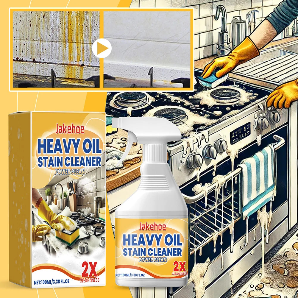 100ml Heavy Oil Cleaner Kitchen Oil Stain Powerful Degreaser Oil Stains Remover Cleaning Grills Oven Home Cooktop Cleaning Spray