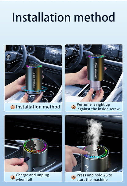 Car Air Freshener 3 in 1 Color Car Perfume Aroma Diffuser Automatic Spray Deodorization Aroma Diffuser Colorful Atmosphere Light