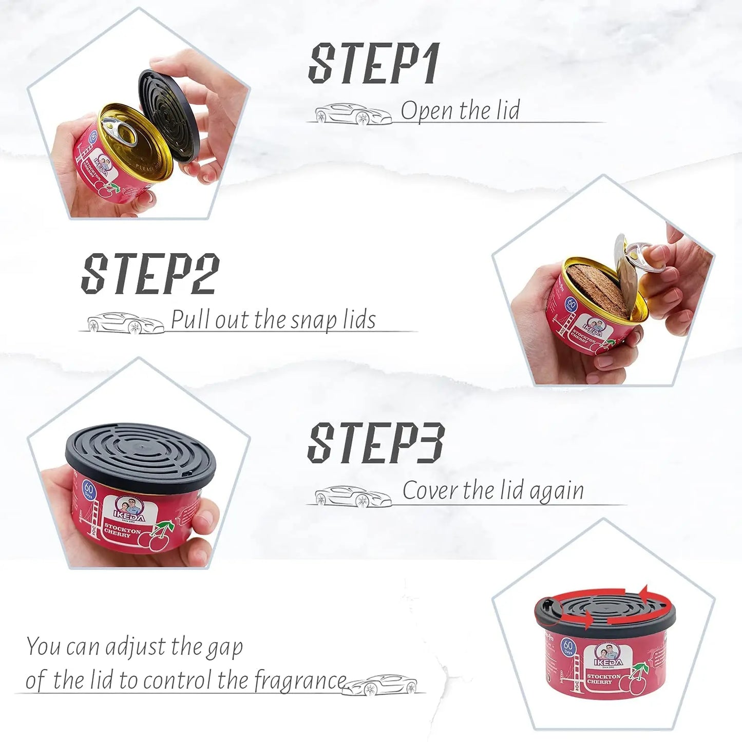 Car Air Fresheners:  Lemon Scent | Organic Cans | Odor Eliminator Essential | Long-Lasting | Strong Fragrance | For Home Closet