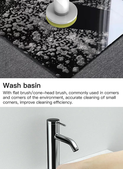 Kitchen Cleaning Tool USB 5 in 1 Cleaner Bathroom Bathtub Clean Brush Spin Scrubber Electric Cleaning Brush to Dishwashing Sink