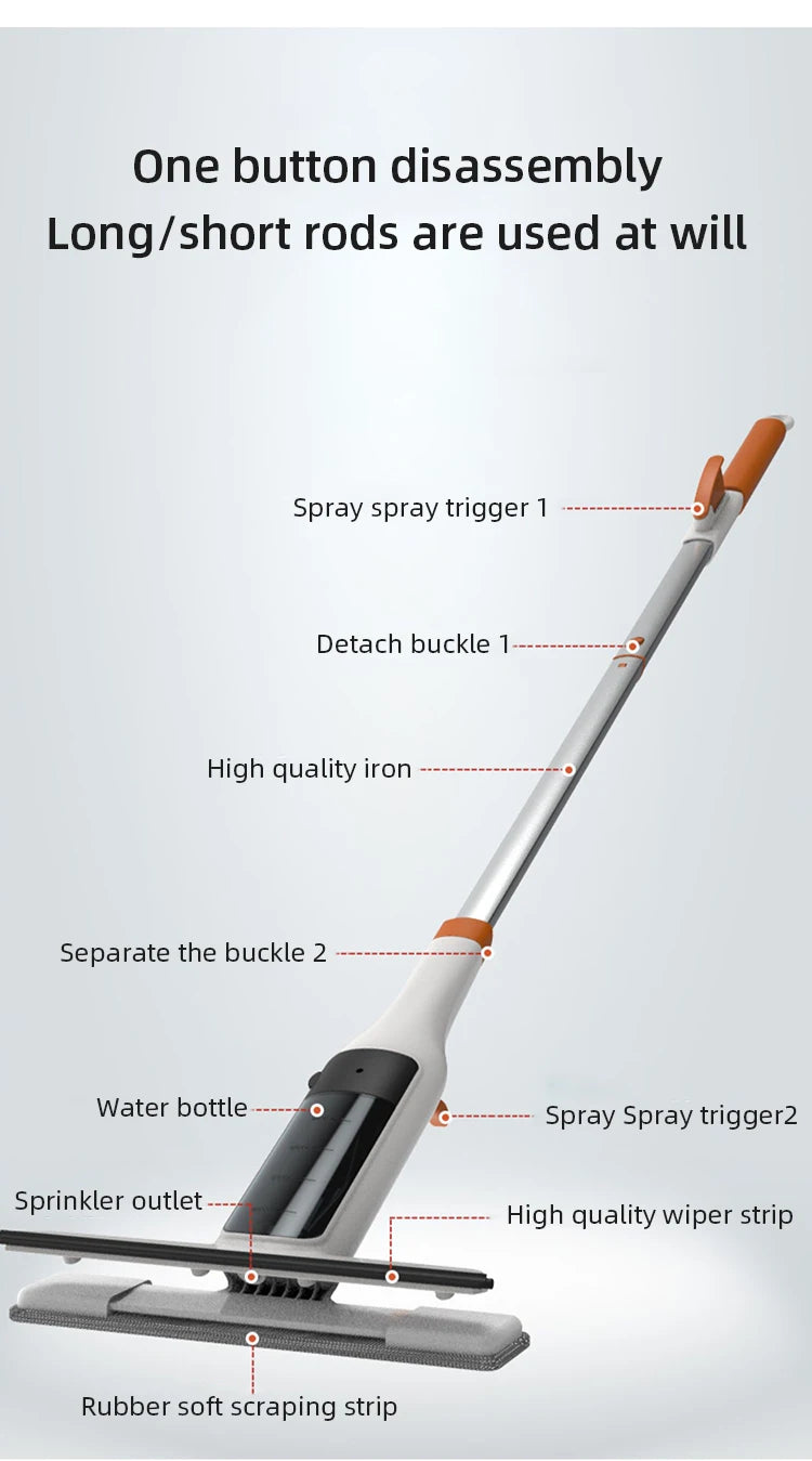 Household Multifunctional Window Cleaner Glass Spray Mop Glass Wiper With Silicone Scraper Floor Cleaning Mop Window Washer