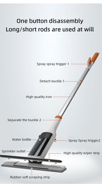 Household Multifunctional Window Cleaner Glass Spray Mop Glass Wiper With Silicone Scraper Floor Cleaning Mop Window Washer