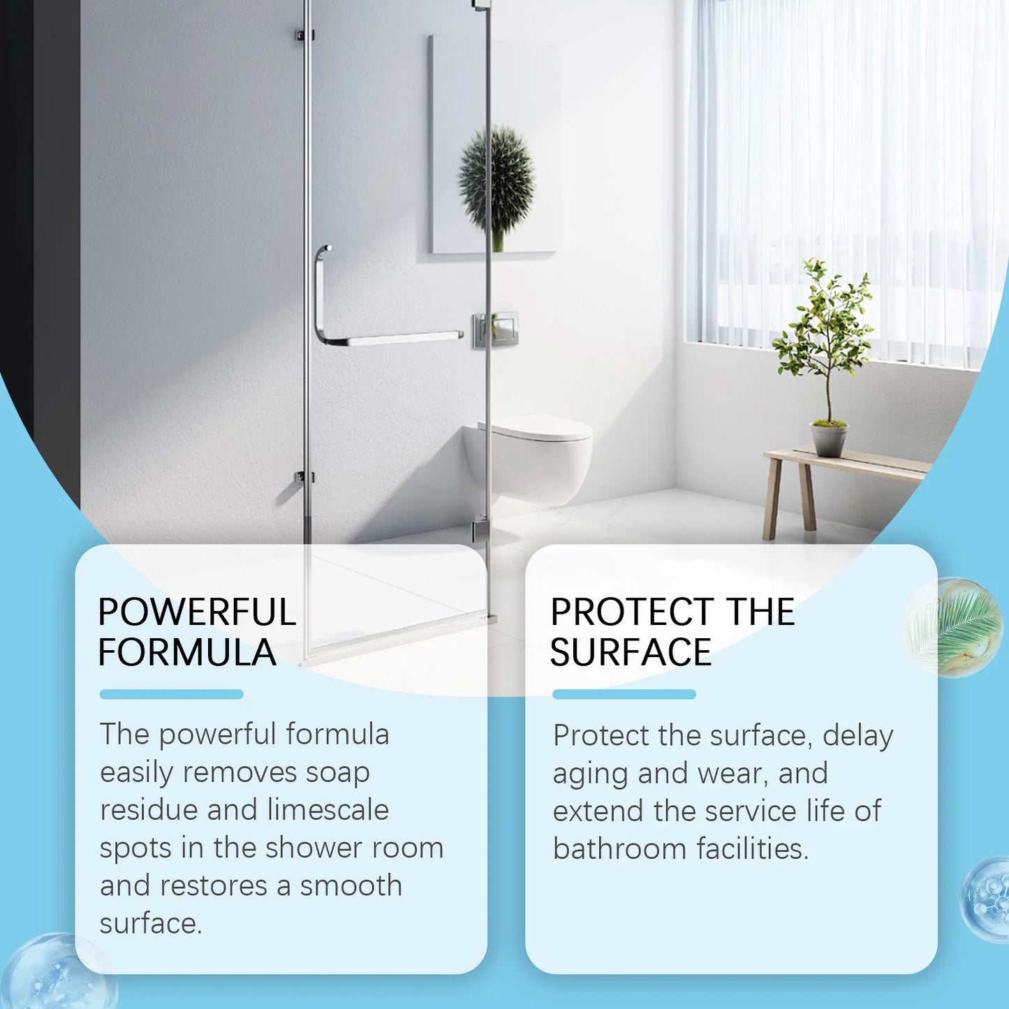 Jakehoe  Daily Shower Cleaner No-Rinse, No-Scrub, Daily Spray for Glass, Tile, Grout, Fresh Clean Scent