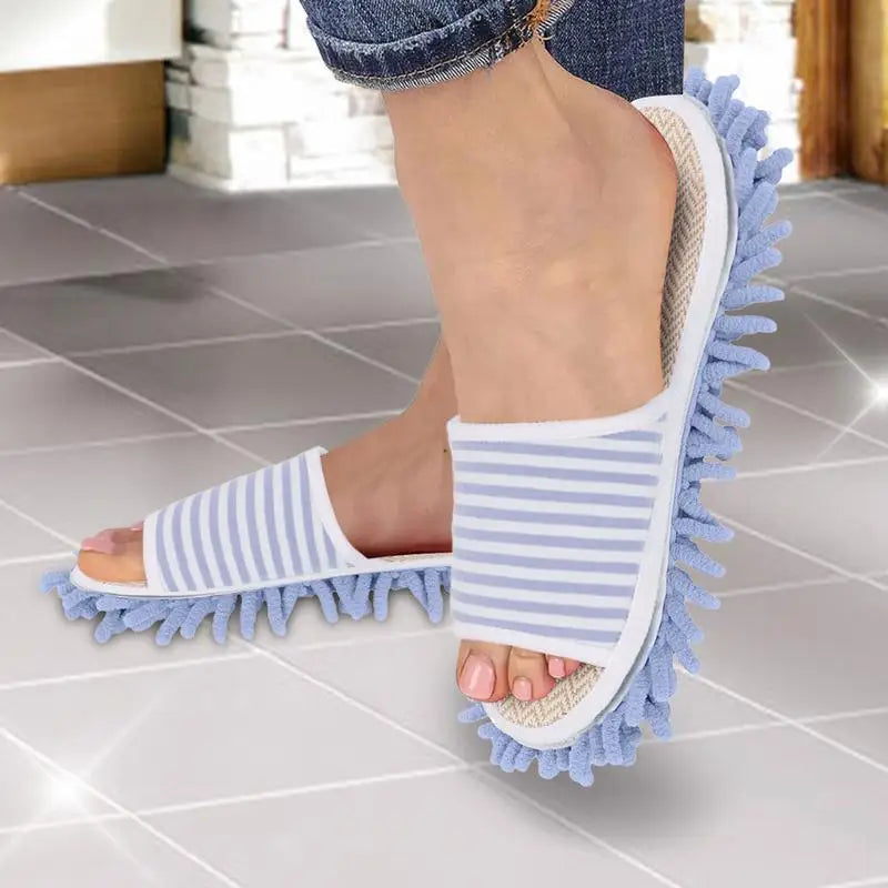 Labor-saving Washable Mop Slippers For Floor Cleaning Detachable Microfiber Slipper Dusting Mop Floor Dust Dirt Hair Cleaner