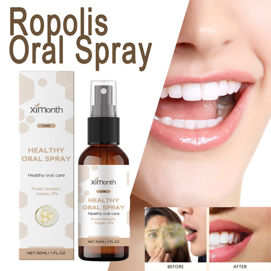 XIMONTH Healthy Oral Spray Propolis Freshen Breath Long-Lasting Protection Selected Ingredients Convenient To Use Small Portable