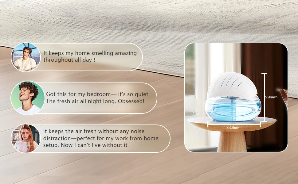 Air purifier aroma diffuser, essential oil air freshener, suitable for home, office, bedroom, warehouse, gifts